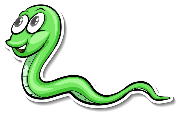 Una Linda Serpiente Dibujos Animados Animal Pegatina Ilustración — Vector de stock