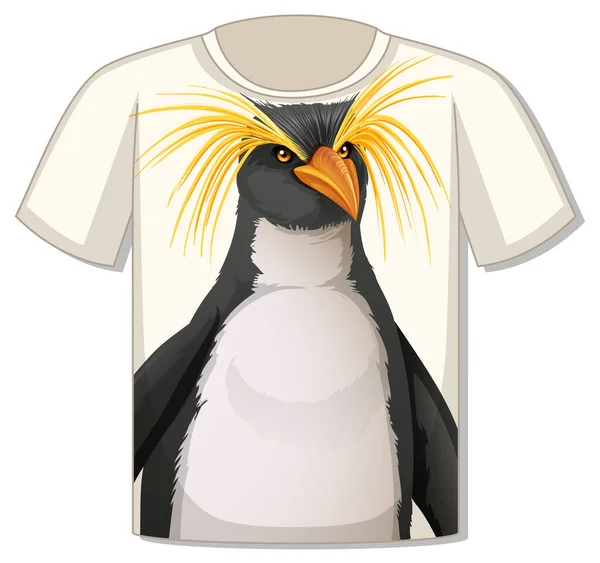 Frente Shirt Com Ilustração Modelo Pinguim —  Vetores de Stock