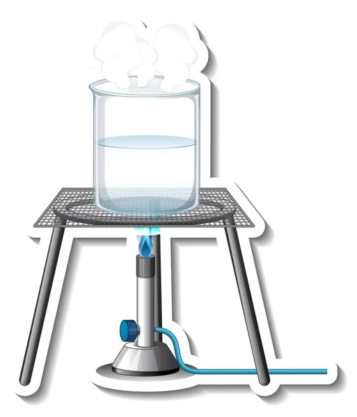 Klistermärke Mall Med Laboratorieglas Isolerad Illustration — Stock vektor