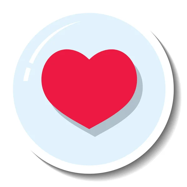 Sticker Template Heart Social Media Icon Isolated Illustration — Stock Vector