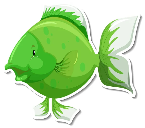 Χαριτωμένο Ψάρια Θάλασσα Ζώων Εικονογράφηση Αυτοκόλλητο — Διανυσματικό Αρχείο