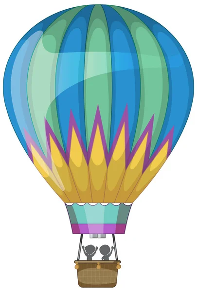Heißluftballon Cartoon Stil Isolierte Illustration — Stockvektor