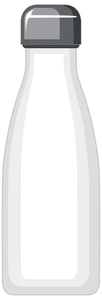 Weißmetall Wasserflasche Isolierte Illustration — Stockvektor
