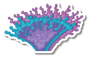 Mercan deniz elementi izole edilmiş bir etiket şablonu