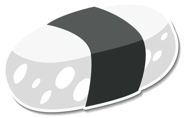 Onigiri Rýže Sushi Nálepka Bílém Pozadí Ilustrace — Stockový vektor