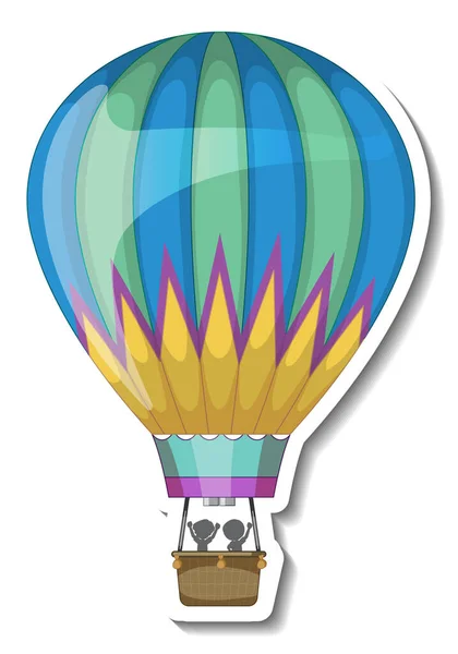 Modèle Autocollant Avec Illustration Isolée Air Chaud Ballon — Image vectorielle