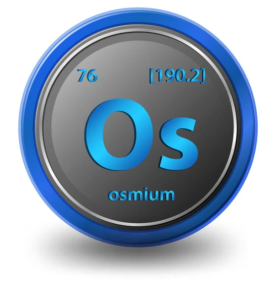Ozmium Kémiai Elem Kémiai Szimbólum Atomszámmal Atomtömeggel Illusztráció — Stock Vector