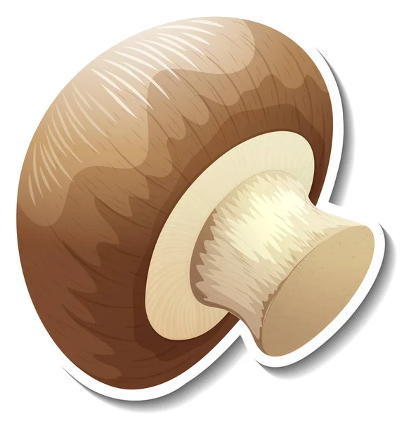 Champignon Mushroom Sticker White Background Illustration — Stock Vector