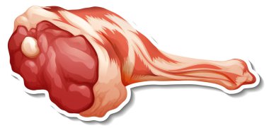 Beyaz arkaplanda lamba bifteği etiketi