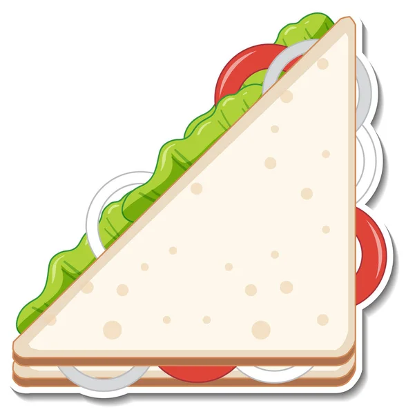 Pegatina Sándwich Triangular Sobre Fondo Blanco Ilustración — Archivo Imágenes Vectoriales