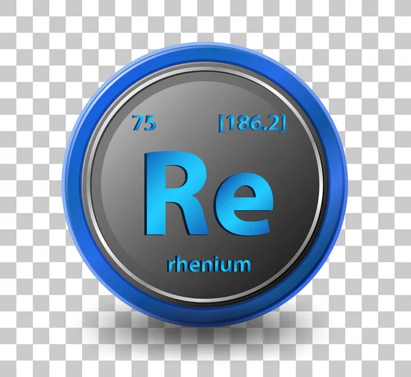 Pierwiastek Chemiczny Renu Symbol Chemiczny Liczbą Atomową Masą Atomową Ilustracja — Wektor stockowy