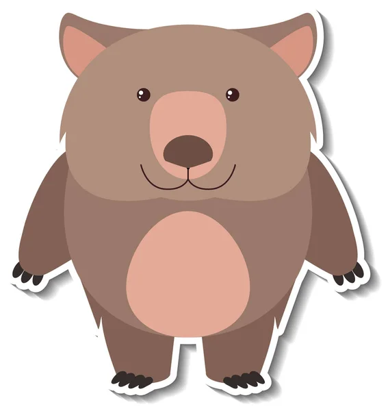 Милий Ведмідь Мультфільм Тварин Наклейка Ілюстрація — стоковий вектор