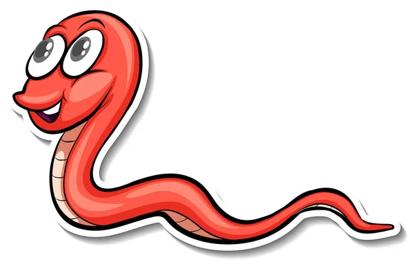 Una Linda Serpiente Dibujos Animados Animal Pegatina Ilustración — Vector de stock