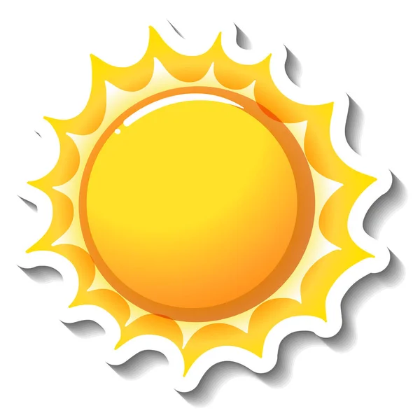 Een Sticker Sjabloon Met Zon Idolated Illustratie — Stockvector