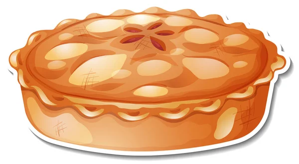 Pie Bakery Sticker White Background Illustration — Stock Vector