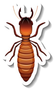 Birincil kral termit görüntüsüne sahip bir etiket şablonu izole edilmiş.