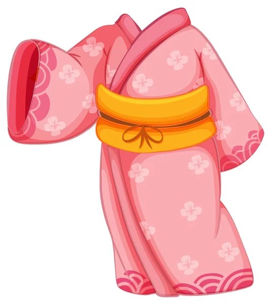 Japońskie Kimono Izolowane Białym Tle Ilustracji — Wektor stockowy