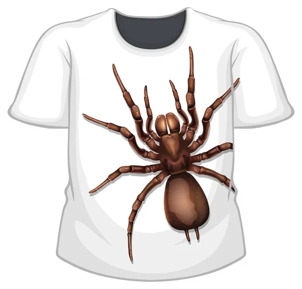 Frente Shirt Com Padrão Aranha Ilustração — Vetor de Stock