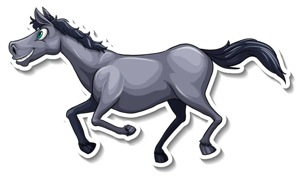Иллюстрация Наклейки Серых Лошадей — стоковый вектор