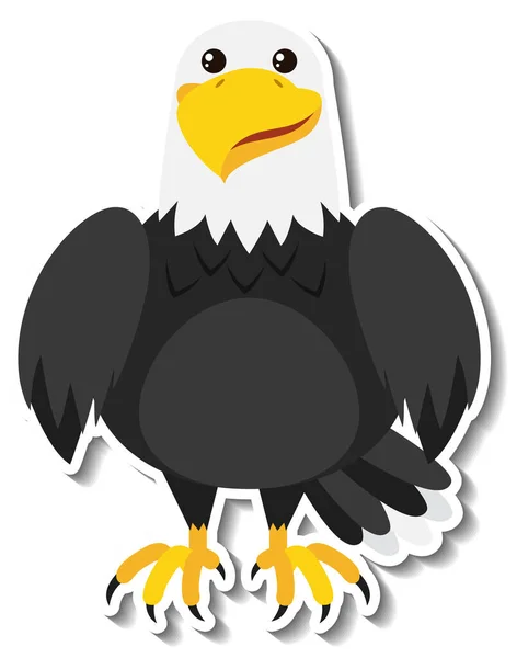 Ein Niedlicher Falke Cartoon Animal Sticker Illustration — Stockvektor