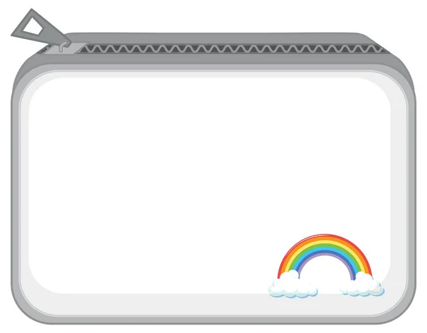 ジッパーと虹のパターンイラスト付き財布 — ストックベクタ