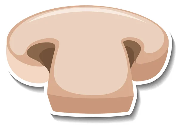 Sliced Champignon Paddestoel Sticker Witte Achtergrond Illustratie — Stockvector