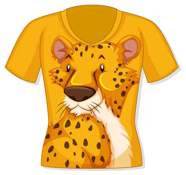 Front Shirt Leopard Pattern Illustration — Stock Vector