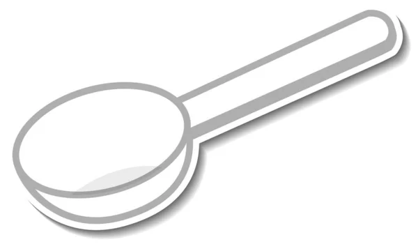 Empty Measuring Spoon Sticker White Background Illustration — Stock Vector