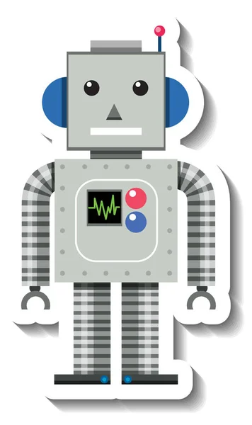 Robot Toy Cartoon White Background Illustration — Stock Vector