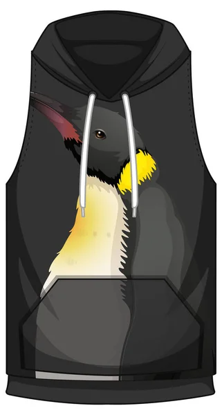 Przód Bluza Bez Rękawów Wzorem Pingwina Ilustracja — Wektor stockowy