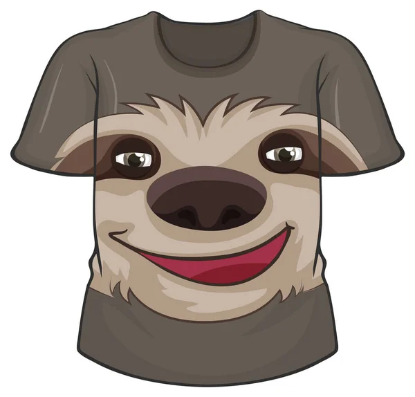 Front Shirt Sloth Pattern Illustration — Stock Vector