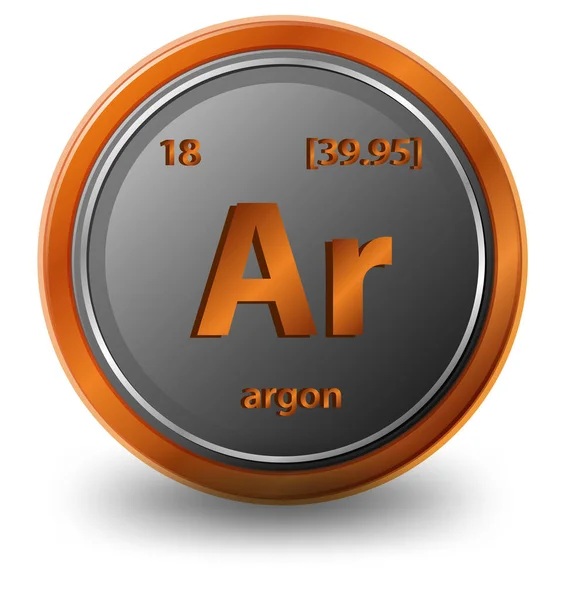 Argon Chemisches Element Chemisches Symbol Mit Ordnungszahl Und Atommasse Illustration — Stockvektor