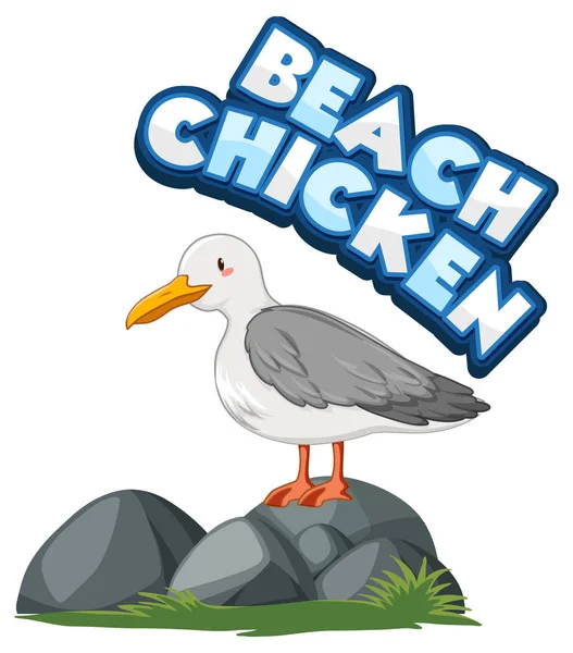 Карикатура Чайних Птахів Банером Пляжного Курка — стоковий вектор