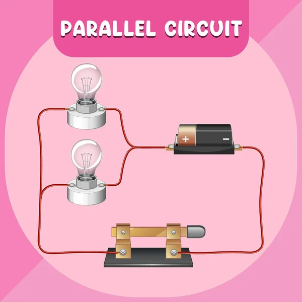 Illustrazione Del Diagramma Infografico Circuito Parallelo — Vettoriale Stock