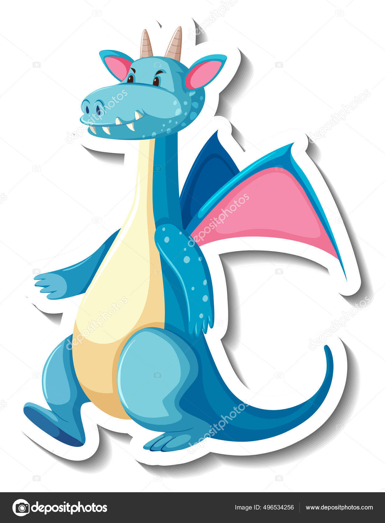 Personagem de desenho animado de dinossauro multicolorido