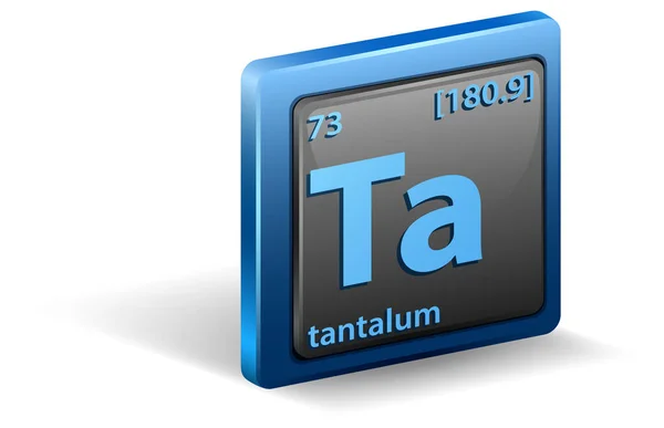 Unsur Kimia Tantalum Simbol Kimia Dengan Nomor Atom Dan Massa - Stok Vektor