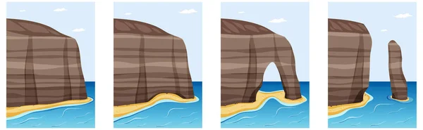 Eroze Větrem Vodní Ilustrace — Stockový vektor