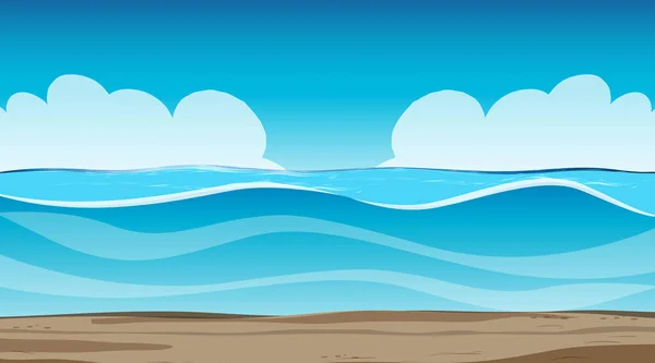 Чистое Небо Дневное Время Пустой Иллюстрацией Пейзажа Наводнения — стоковый вектор