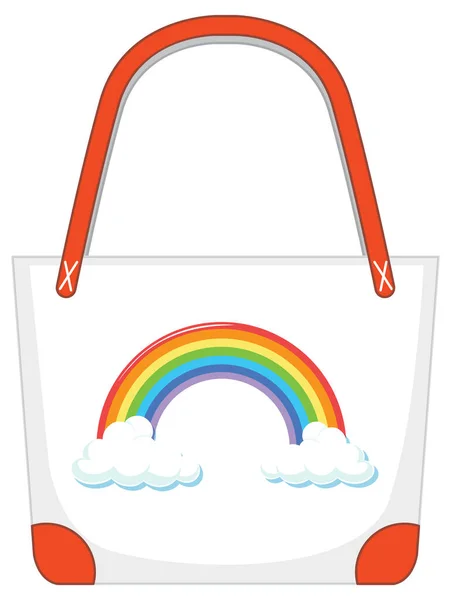 White Handbag Rainbow Pattern Illustration — Stock Vector