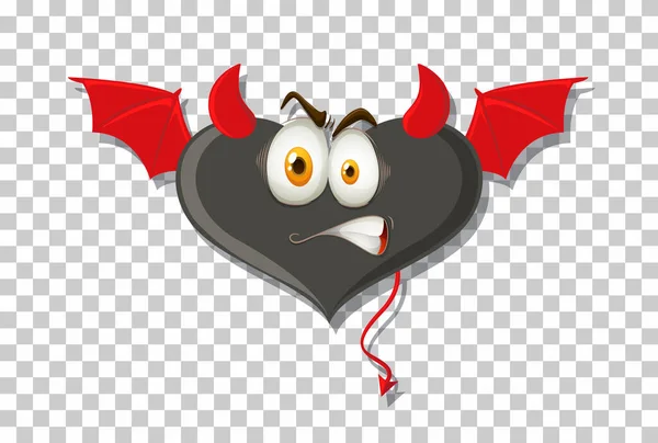 Heart Shape Devil Facial Expression Illustration — Stock Vector