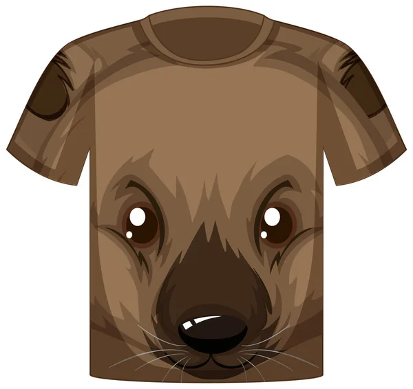 Front Shirt Face Cute Bear Pattern Illustration — Stock Vector