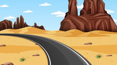 Çöl ormanı manzarası gündüz vakti uzun yol resimleriyle dolu.
