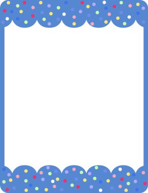 Boş mavi kıvrım çerçeve afişi şablon resimlemesi