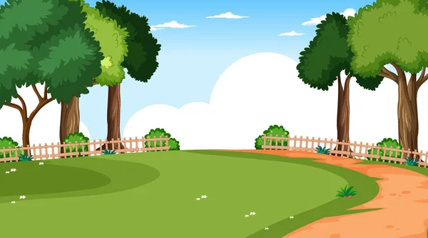 Paisaje Blanco Del Parque Natural Escena Diurna Con Sendero Través — Vector de stock