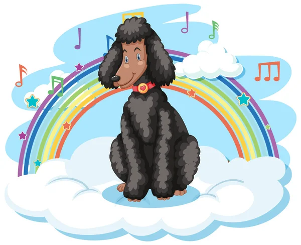 Cão Bonito Nuvem Com Ilustração Arco Íris —  Vetores de Stock