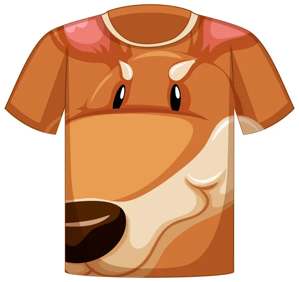 Frente Shirt Com Rosto Padrão Canguru Ilustração — Vetor de Stock