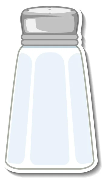白い背景のイラストに空の塩ボトルステッカー — ストックベクタ