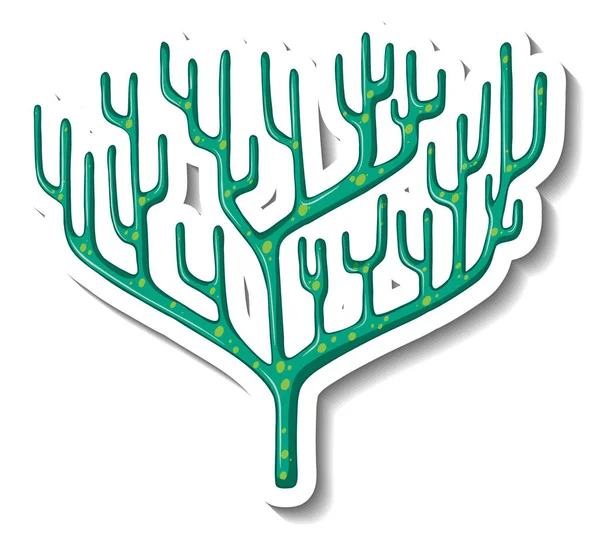 Una Plantilla Pegatina Con Elemento Marino Coral Ilustración Aislada — Vector de stock