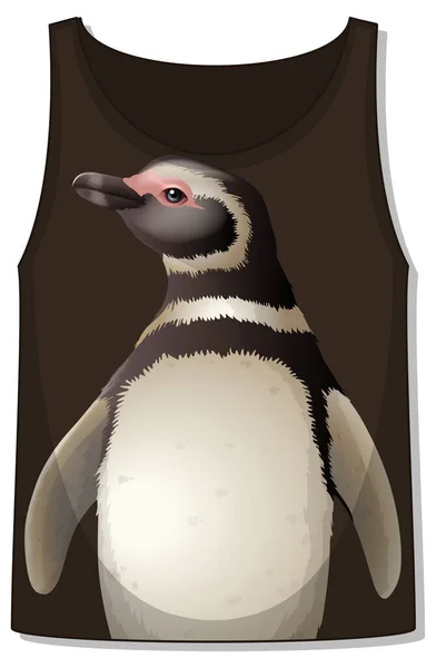 Voorzijde Van Tank Top Mouwloos Met Pinguïn Patroon Illustratie — Stockvector