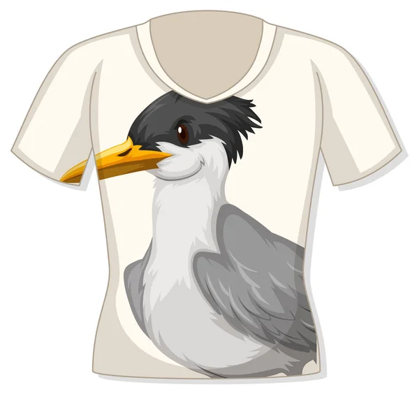 Vorderseite Des Shirts Mit Vogelmuster — Stockvektor